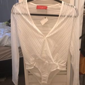 White mesh leotard